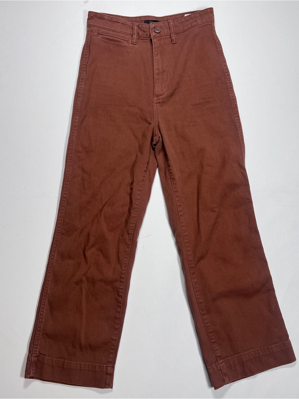 QUINCE Organic Stretch Cotton Twill Wide-Leg Crop Pants Brown 24